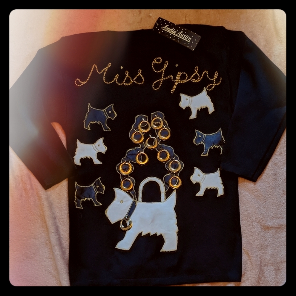 NWT Amelia Austin Terrier Sweater